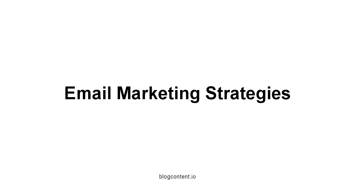 Email Marketing Strategies