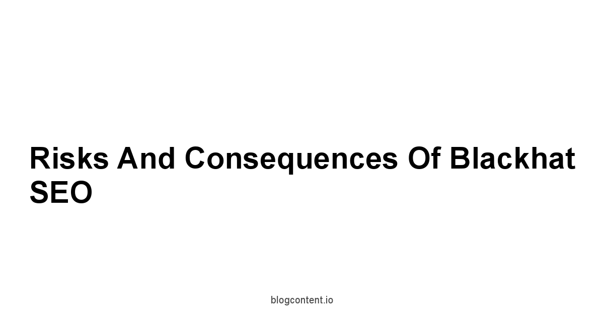 Risks and Consequences of Blackhat SEO