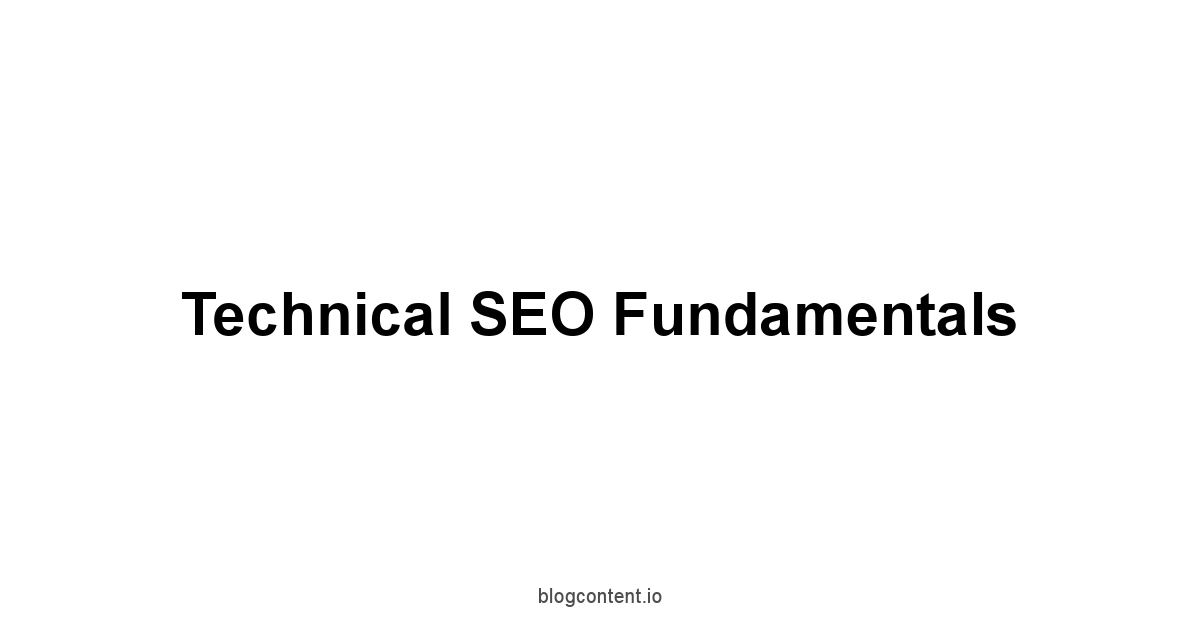 Technical SEO Fundamentals