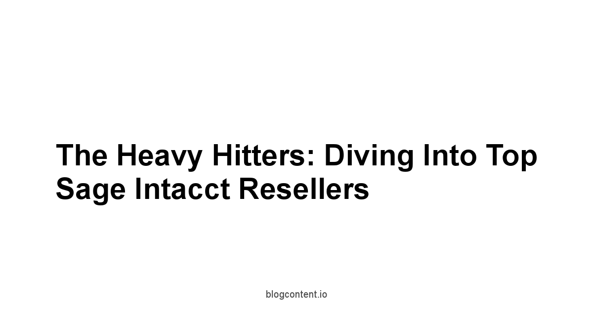 The Heavy Hitters: Diving into Top Sage Intacct Resellers